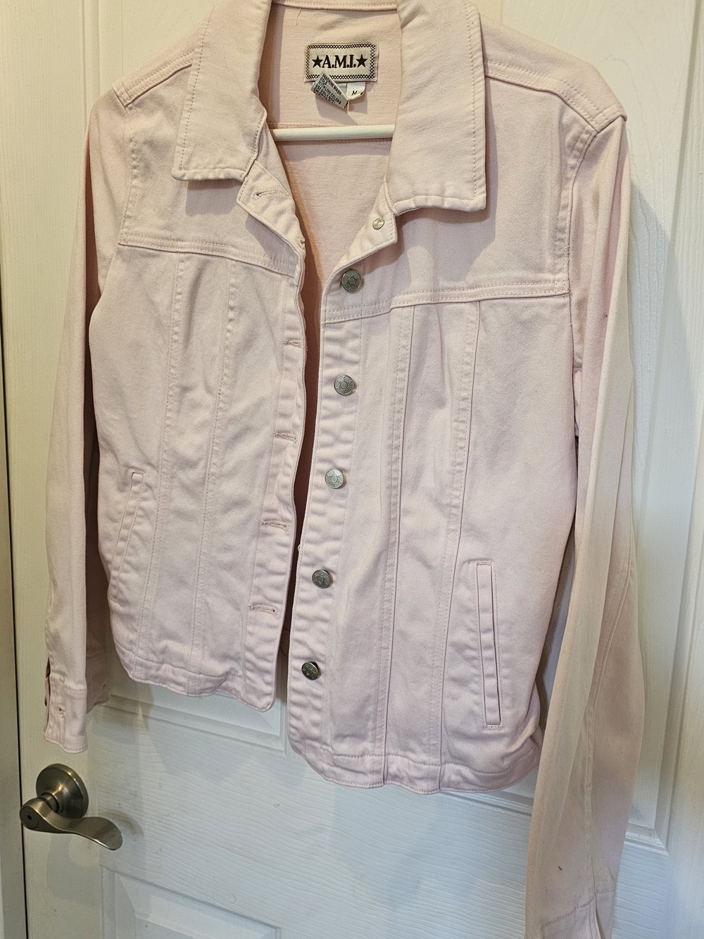 Women's AMI Light Pink Denim Jacket